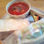 テテカフェ - 7/27のランチ。スープとサンドイッチが美味しかった