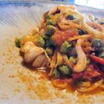 Osteria della Capanna - ハリイカとエンドウ豆のラグー、タリオリーニ⑤