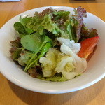 羽山料理店 - ランチセットのサラダ。キャベツが酸っぱい。