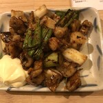 格安ビールと鉄鍋餃子 3・6・5酒場 - たれ焼きネギホルモン（450円）