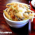 蔵之瀬 - 2013年8月　セットのご飯にかき揚げのっけ