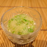 日本料理 みや  - 25年8月　淡路鱧⑤　鱧の子醤油漬け、オクラたたき和え