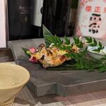 Nihonshu Tsumirino - 鮎を熟成蓼酢で、櫻正宗ペアリング