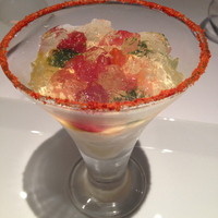アルカナ 東京 - トマトの再構築
                トマトを分解して再構築　豆乳で作ったブランマンジェとご一緒に
                Parfait à la tomate, blanc-manger de "Tonyu"