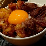 Teppanyaki Tenjin Horumon - ホル玉丼　　どお？笑
