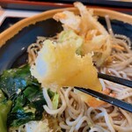 Manyou Soba - 海老天断面