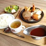 石釜キッチン ブーレ - ハンバーグ＆エビフライセット（2200円）2023年5月