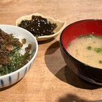 えぼし - ランチタイムえぼしコース￥3,200_大根の葉とじゃこ飯・しじみ味噌汁・昆布