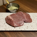 焼肉ホルモン 新井屋 にかい - BIGハツステーキ 香草バター