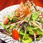 Radish salad with plenty of bonito flakes