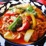 夏野菜のボローニャ風パスタ