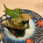 海鮮アトム - カニ味噌とつぶ貝わさび
