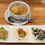 中国料理 堀内 - 小皿3種盛り•本日のスープ