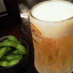 居酒屋 はなむら - 130817東京　はなむら　生冷えてます（お盆で450円→380円）