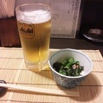 たこ虎 - ビールと酢の物