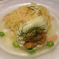 イタリアンダイニング ジリオン - メインの冷製パスタ。うにと蟹がたっぷり使われてます。