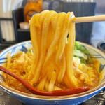 Marugame Seimen - チーズトマたまカレーうどん アップ