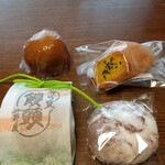 丹野屋菓子店 - 料理写真:茶まんじゅう＆こがねいも＆そら豆饅頭＆あんﾄﾞｰﾅﾂ