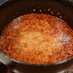 広島つけめん まるとちび - 程よい辛さの20倍。最後に全部飲み干せます。