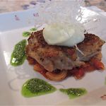 Pension Olive - メインはチキン。バジルソースがおいしい！