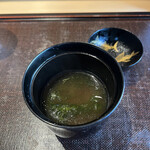 鮨 三心 - アオサと赤だしでほっこり。