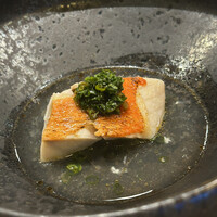 鮨 富海 - 金目鯛の蒸し物、ネギだれ