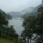 地鶏焼 ふかせ - 店内から肱川の景色　遠景