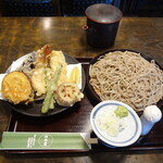 橋本屋 - 天もり蕎麦＋蕎麦湯