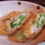 ががちゃ屋 - 南瓜とオクラの肉巻き天ぷら