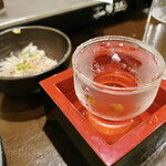 龍馬 - 日本酒とお通し（酢モツ）