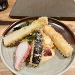 とんかつ 乃ぐち - 野菜のフライ