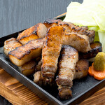 Grilled pork belly with ginger