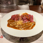 ステーキライスの店 センタービーフ 渋谷宮益坂店 - ちょいステーキ＆煮込みカレー。肉に目が行きがちだがカレーもかなり気に入りました