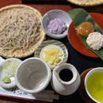 Fukujimaya - ◯ライチョウの唄／辛味大根おろし蕎麦とくるみおはぎのセット¥1,350