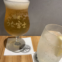 炭焼うな富士 名駅店 - 生ビールとレモンサワー