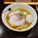 麺 みつヰ - 塩（チャーシュー・メンマ・蓮根入り）【中太手もみ麺】 1,100円、味玉150円 ♪