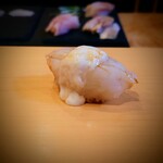 鮨駒 - 河豚白子載せ