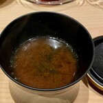 鮨処 池上 - あおさ海苔の赤出汁