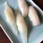 グルメ回転寿司 函太郎 - ヒラメ、ヒラメエンガワ