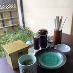 グルメ回転寿司 函太郎 - お醤油、箸等