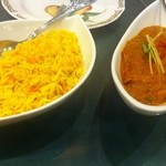 インド料理 ショナ・ルパ - スペシャルランチ（3,500円）のカリー（ホタテ貝）とサフランライス