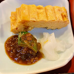 ダイニングステージ 佐海屋 - 卵焼き、きゅうりの味噌ダレ、ガリ(これもおいしい)