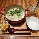 茶鍋cafe saryo - 鶏つくねと塩麹のコラーゲン茶鍋 ドリンクセット