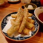 酒呑蕎食〆タグル - アスパラ天