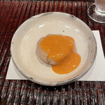 すし処 ひさ田 - 帆立　黄身入り辛子味噌