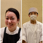 鎌倉 北じま - 右の女性がデザートを作られています。
      左の女性はサービススタッフさん、お酒の勧め上手な方です。