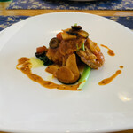 サレルーナ - エリンギとズッキーニ・大根、生ハムのペペロンチーノ