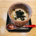 天ぷら たけうち - 長崎のワタリガニと天草の摘み海苔の茶碗蒸し