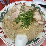 ラーメン魁力屋 - 特製醤油ラーメン　※麺かため・背脂多め