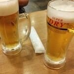 Haneage - 生ビール・２杯878円（税込）